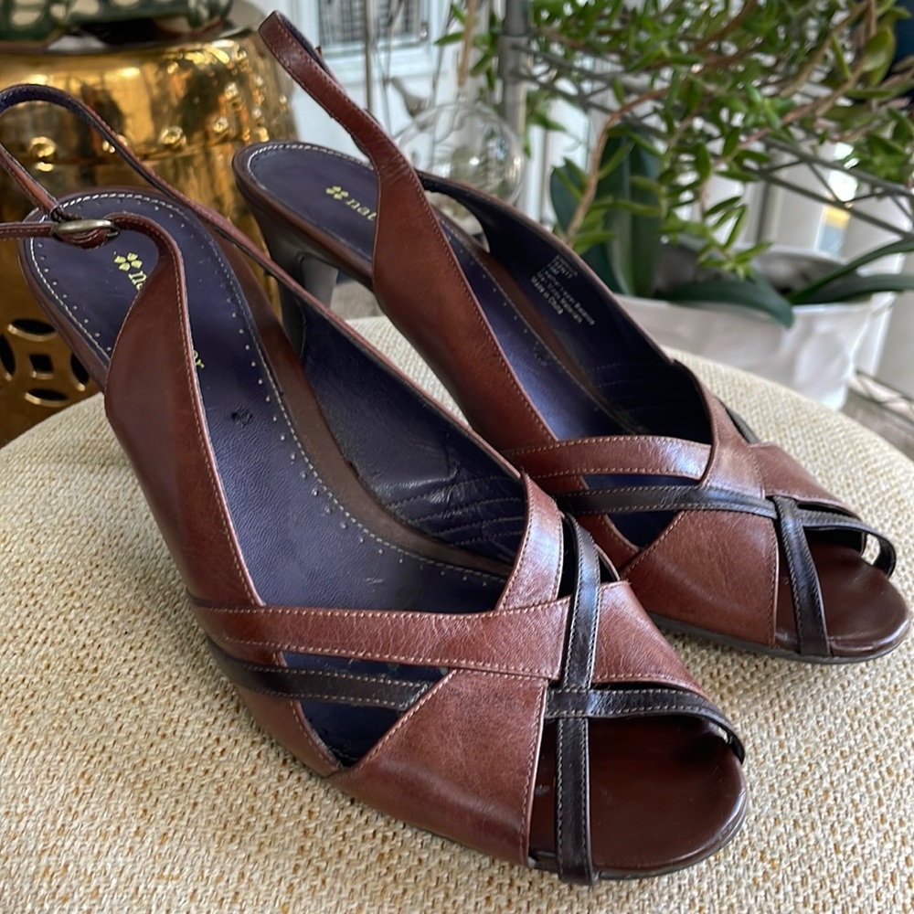 Naturalizer Crisscross brown heels, size 10
